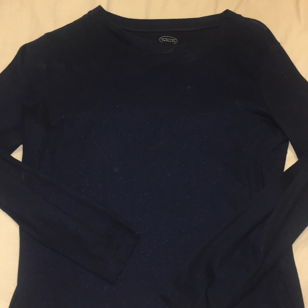 Long sleeve blue sparkly top